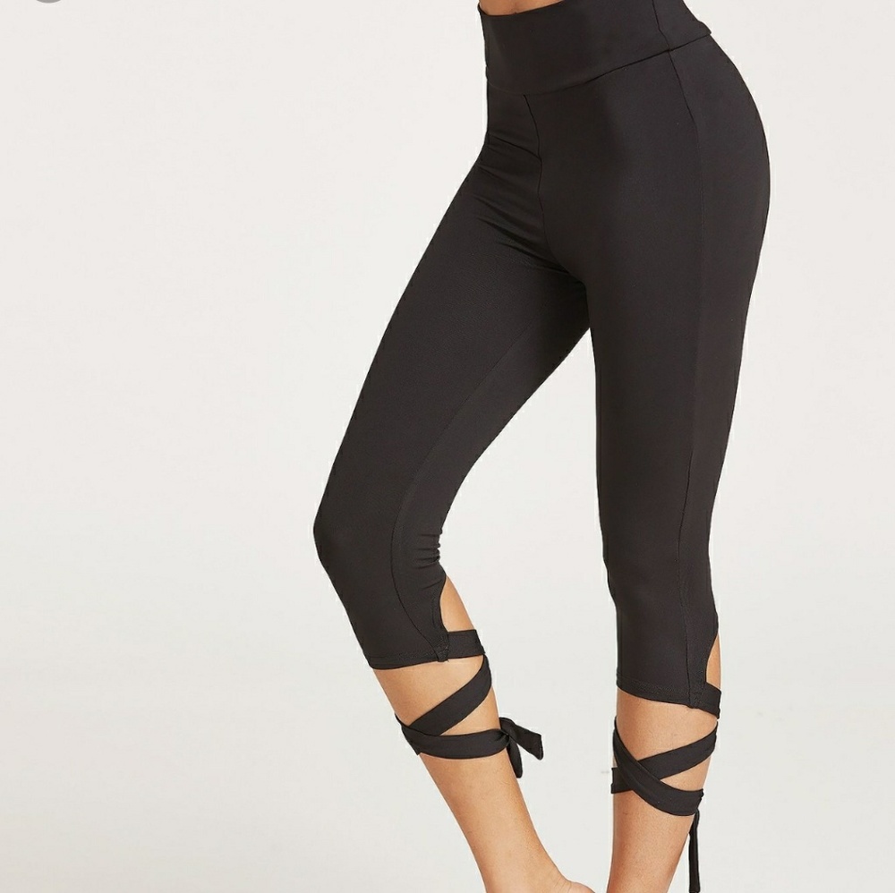 Black Tie Up Leggings